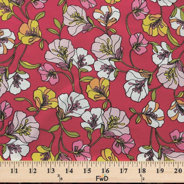 Madeline Fuchsia Print Broadcloth Fabric