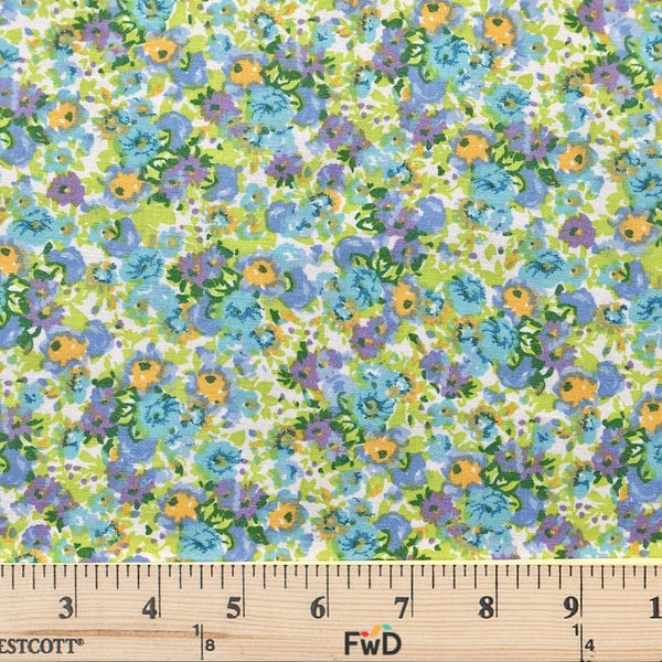 Natalia Blue Print Broadcloth Fabric