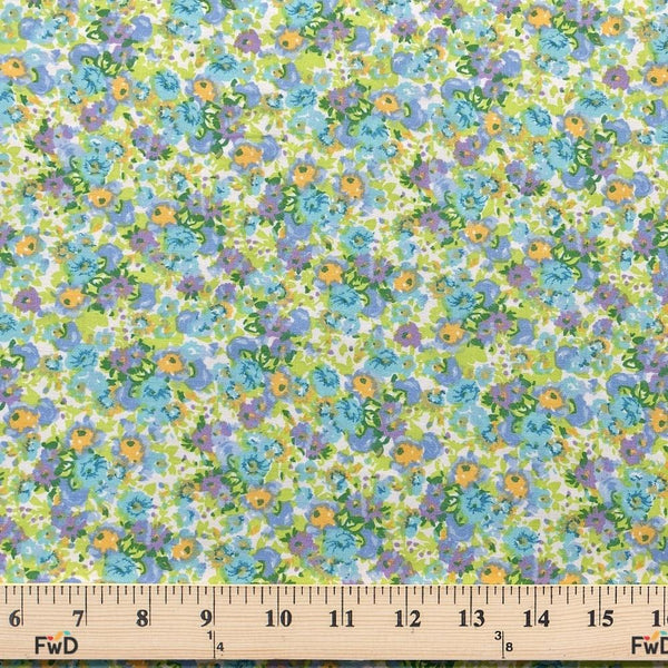 Natalia Blue Print Broadcloth Fabric