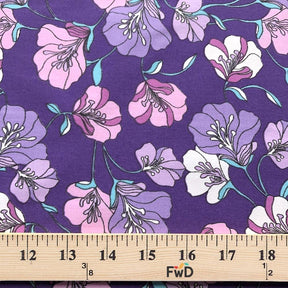 Madeline Purple Print Broadcloth Fabric