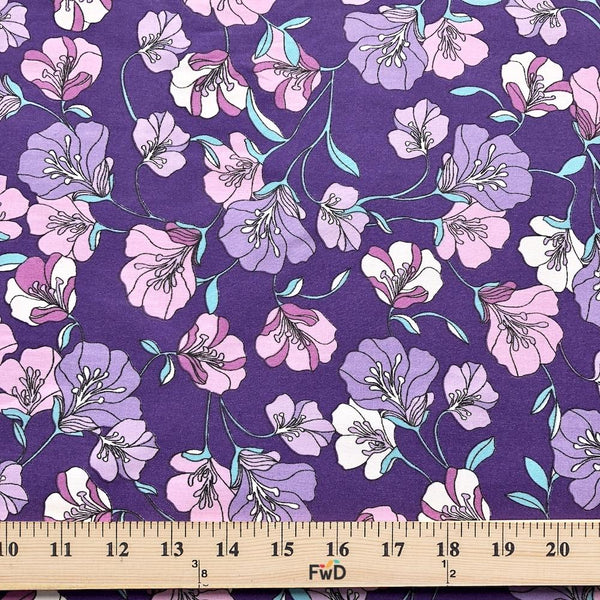 Madeline Purple Print Broadcloth Fabric