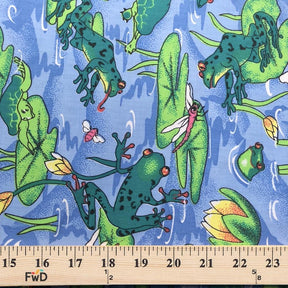 Frog Pond Blue Print Broadcloth Fabric