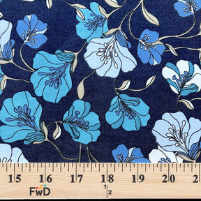 Madeline Navy Print Broadcloth Fabric