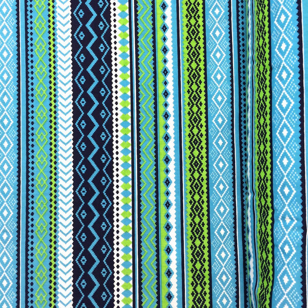 Blue Aztec Print Broadcloth Fabric