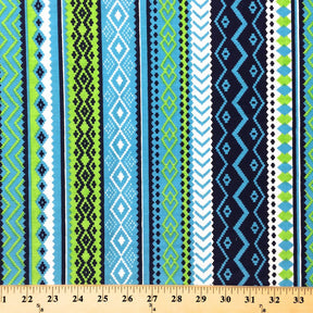 Blue Aztec Print Broadcloth Fabric
