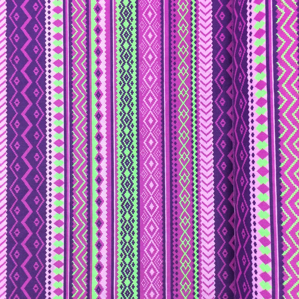 Purple Aztec Print Broadcloth