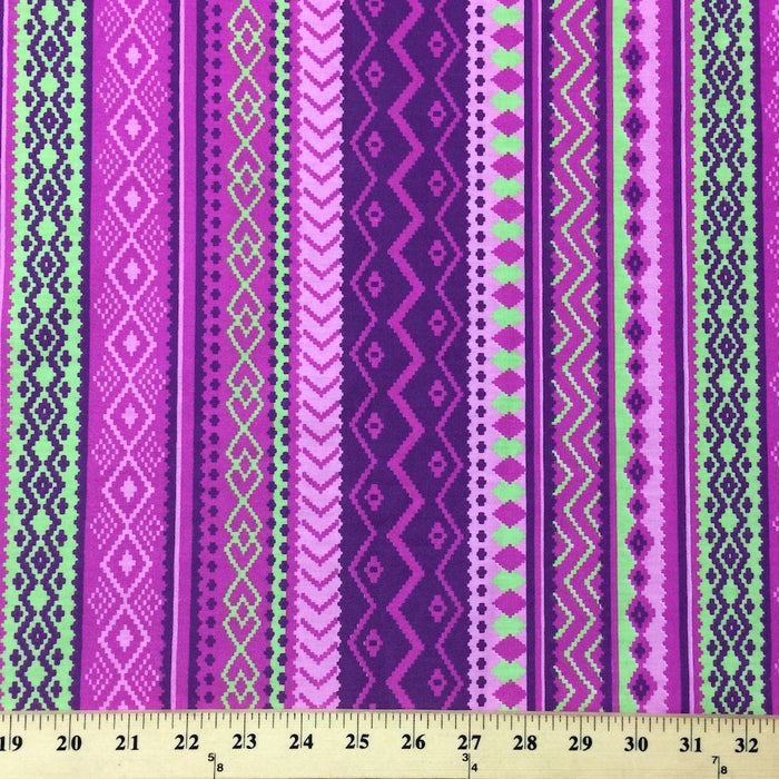 Purple Aztec Print Fabric Cotton Broadcloth 2 99 Yard