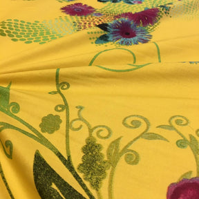 Celynn Yellow Printed Cotton Fabric