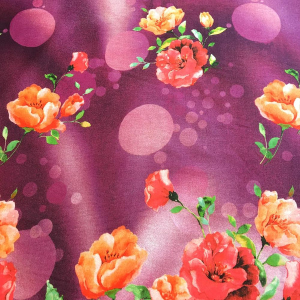 Kara Magenta Printed Cotton Fabric