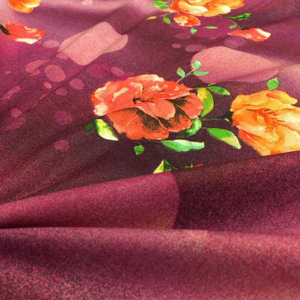 Kara Magenta Printed Cotton Fabric