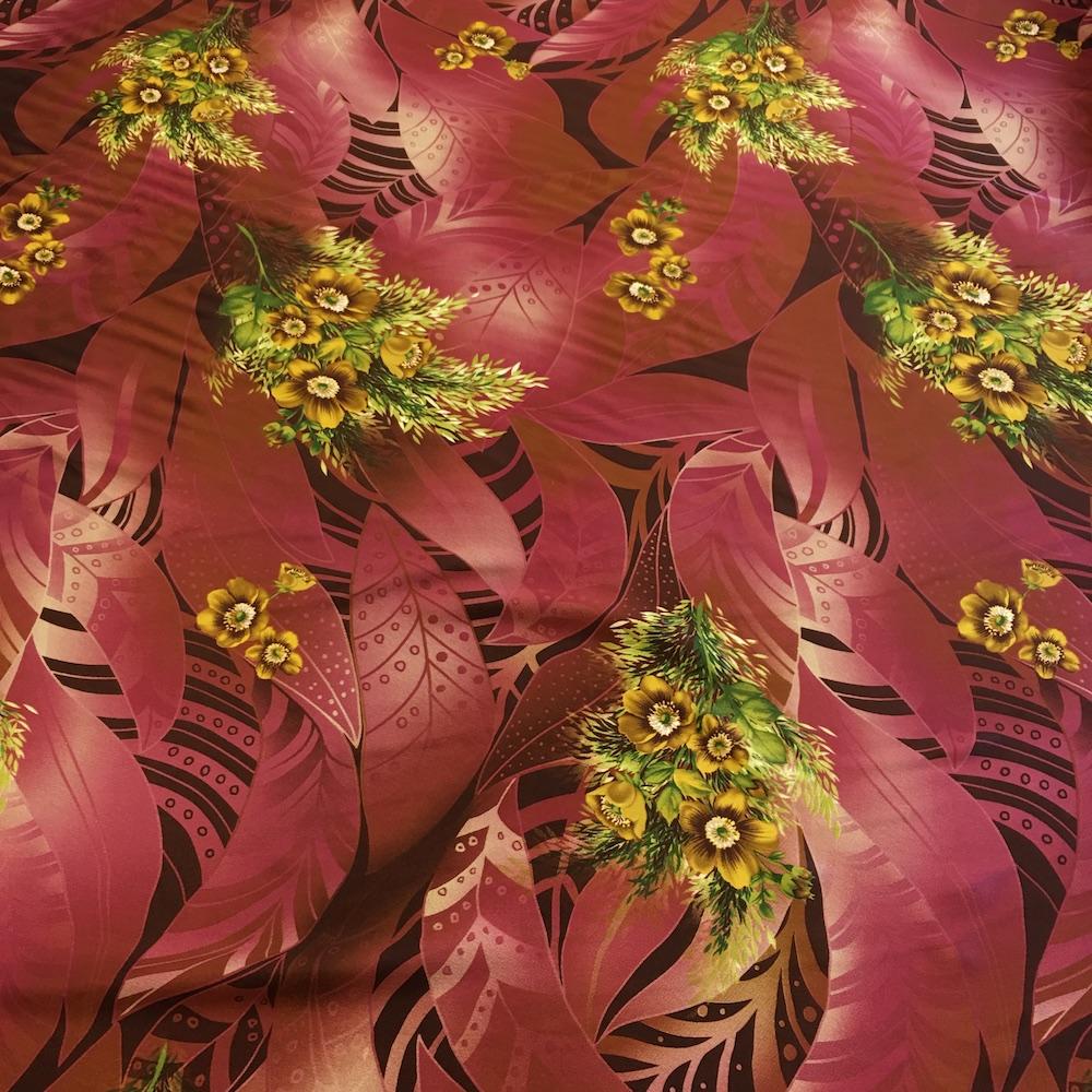 Ashley Pink Printed Charmeuse Fabric 60