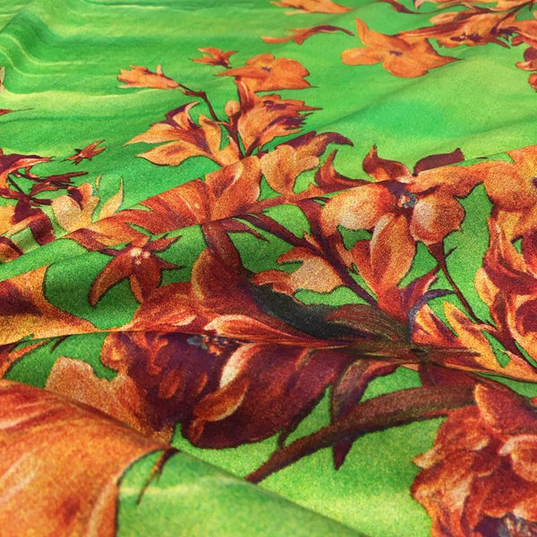 Diana Green Printed Cotton Fabric