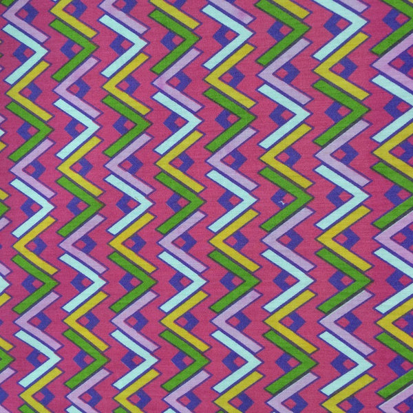 Pink Chevron Printed Broadcloth Fabric