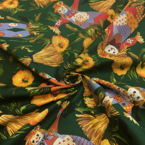Harvest Green Printed Cotton Fabric