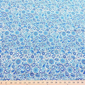 Royal Blue Sky Printed Cotton Fabric