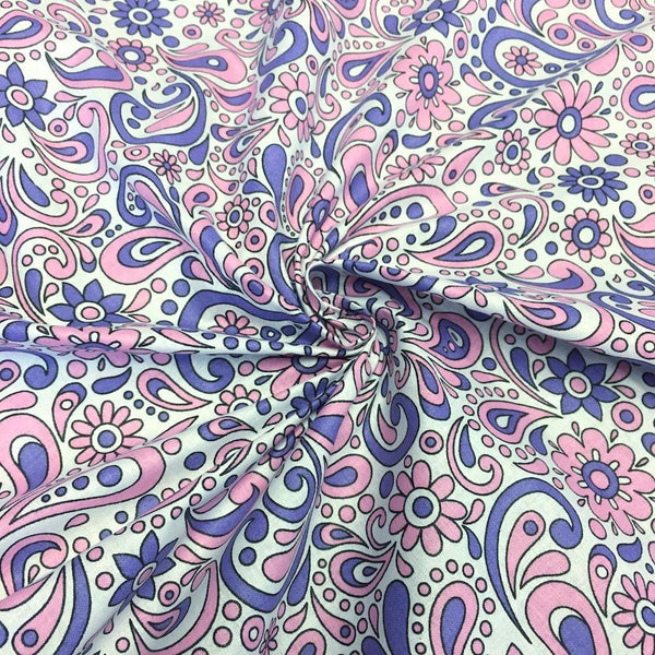 Purple and Pink Sky Printed Cotton