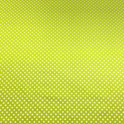 Lime Polka Dot Printed Cotton 44/45