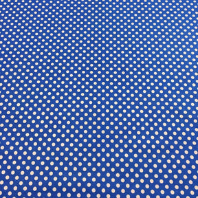 Blue Polka Dot Printed Cotton Fabric