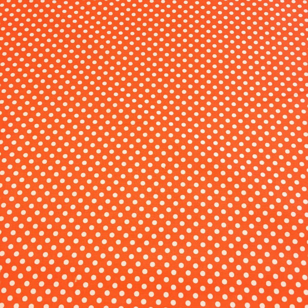 Orange Polka Dot Printed Cotton