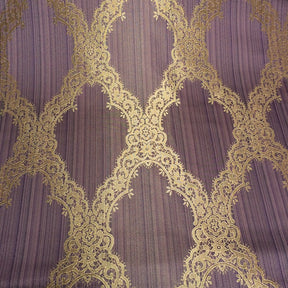 Lilac & Gold Jacquard Fabric