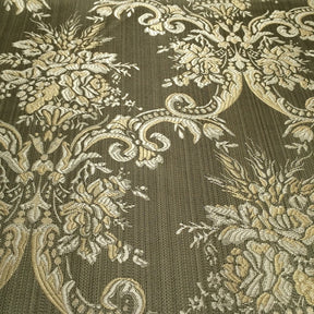 Sage Green & Gold Jacquard Fabric