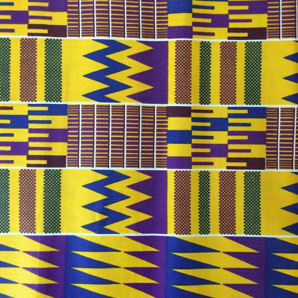 African Print Kente Yellow Fabric