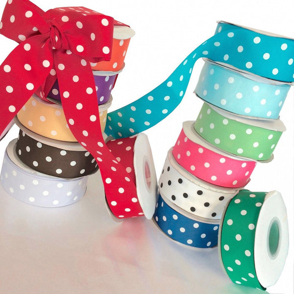 Grosgrain Ribbon Polka Dot (1.5") - All Colors Fabric