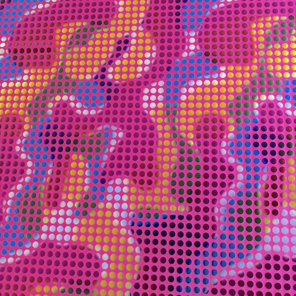 Fuchsia Rainbow Dot Sequin Fabric