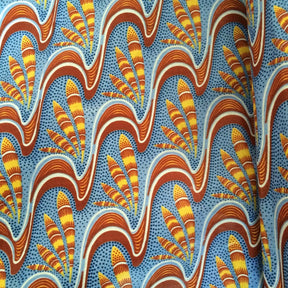 African Print Tropical Feather Fabric