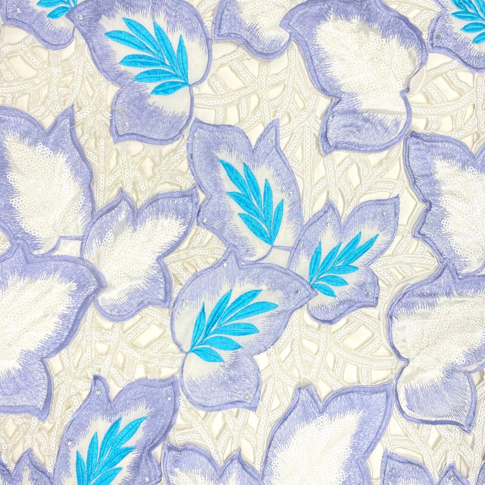 Spring Floral Leaf Lace Fabric 52