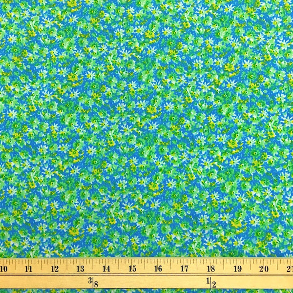 Ixia Blue Print Broadcloth Fabric