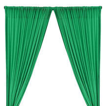 All-Over Micro Sequins Starlight On Stretch Mesh Rod Pocket Curtains - Kelly Green