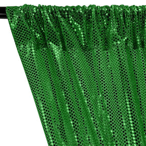 American Trans Knit Sequins Rod Pocket Curtains - Kelly Green