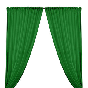 Cotton Voile Rod Pocket Curtains - Kelly Green