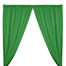 Peachskin Rod Pocket Curtains - Kelly Green