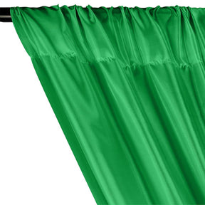 Poly China Silk Lining Rod Pocket Curtains - Kelly Green