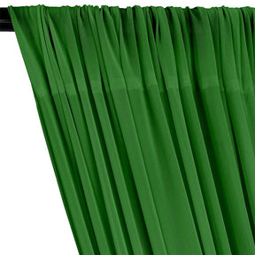 Power Mesh Rod Pocket Curtains - Kelly Green