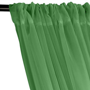 Sheer Voile Rod Pocket Curtains - Kelly Green