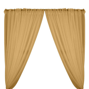 Sheer Voile Rod Pocket Curtains - Khaki