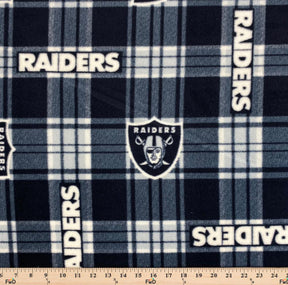 Las Vegas Raiders Plaid NFL Fleece Fabric