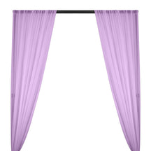 Silk Georgette Chiffon Rod Pocket Curtains - Lavender