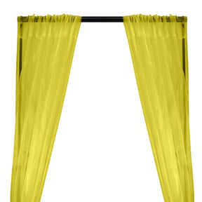 Crystal Organza Rod Pocket Curtains - Lemon