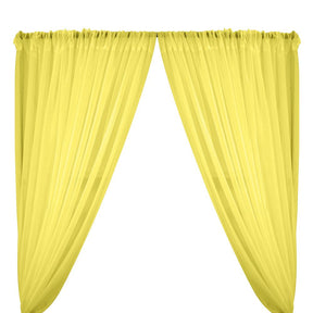 Sheer Voile Rod Pocket Curtains - Lemon