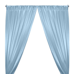 Crepe Back Satin Rod Pocket Curtains - Light Blue