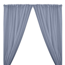 Natural Linen Rod Pocket Curtains - Light Blue