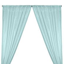 Poly China Silk Lining Rod Pocket Curtains - Light Blue