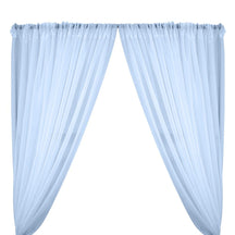 Sheer Voile Rod Pocket Curtains - Light Blue