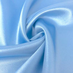 Stretch Charmeuse Satin Rod Pocket Curtains - Light Blue