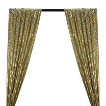 Hologram 8mm Square Sequins Rod Pocket Curtains - Light Gold