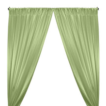 Crepe Back Satin Rod Pocket Curtains - Light Lime Green